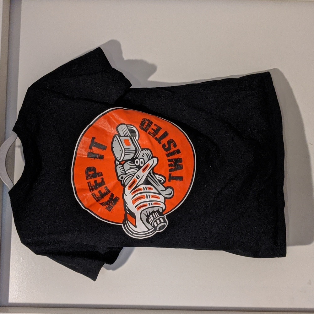 Keep It Twisted Black and Orange Tshirt Size L 🏍️